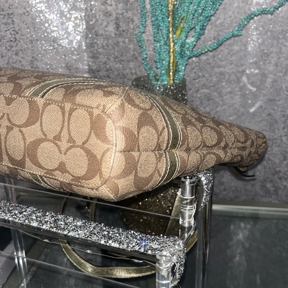 Coach Brown and Gold Tote Bag - Picture 9 of 14